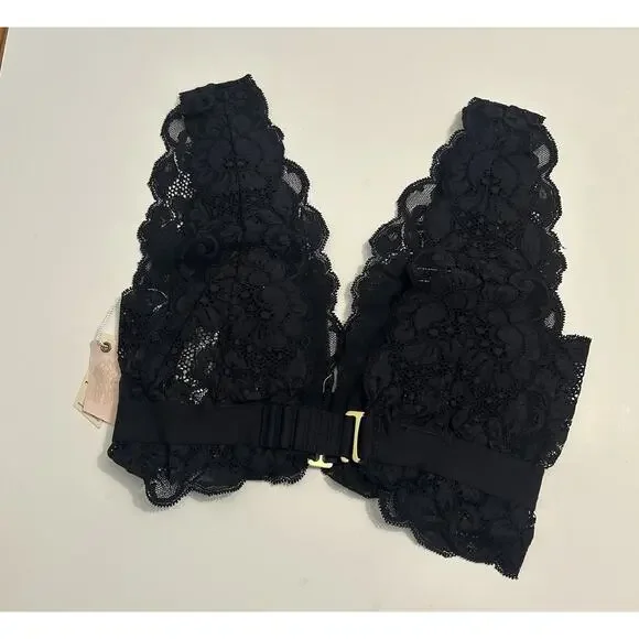 Free People We Are Hah Got Ur Back Bra Size XS in Noir Black Lace Adjustable - Picture 5 of 11